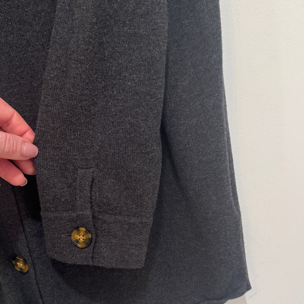 Wispr Medium Button Down Collar Sweater - Gray, O… - image 6